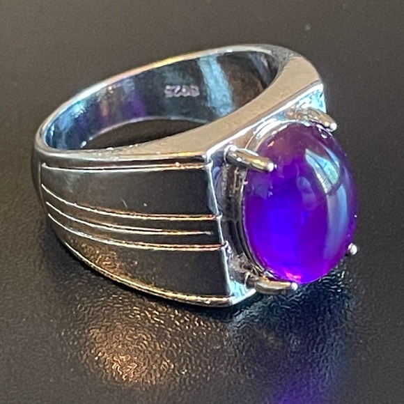 Purple amethyst S925 silver gemstone ring - Picture 2 of 10